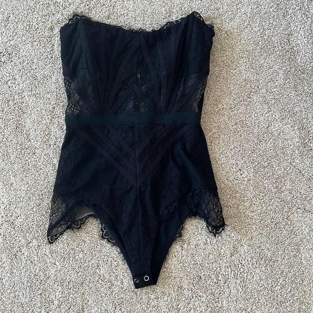 NBD (size small) boned lace bustier body suit